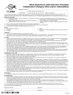 Work Experience USA Interview Checklist