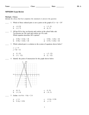 MPM2D0 Exam Review