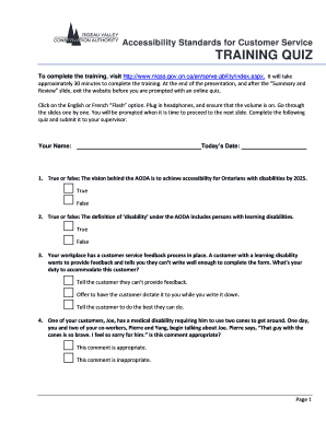 Accessibility Standards for Customer Service Quiz