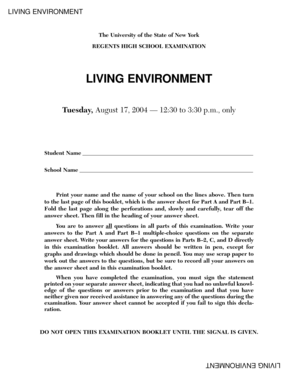 New York Living Environment Exam