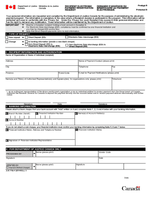 Recipient Electronic Payment Registration Request Form