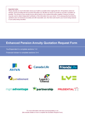 Enhanced Pension Annuity Quotation Request Form