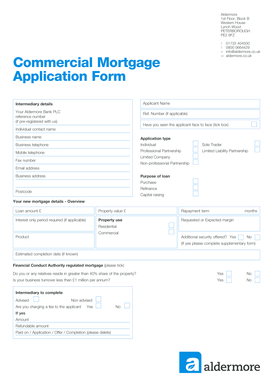 Aldermore Commercial Mortgage Application Form