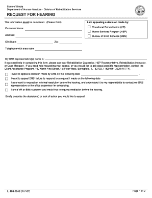 Illinois Request for Hearing