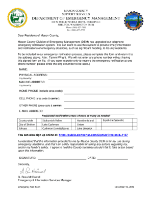 Mason County Emergency Alert Form