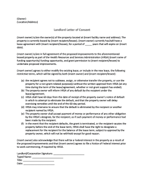 Landlord Letter of Consent