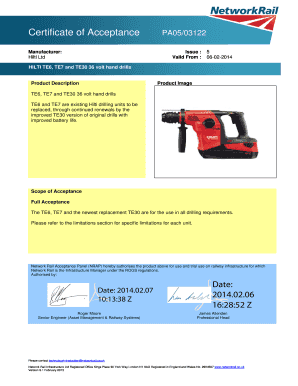 Corporate minutes template - PDF Network Rail PA 05/03122 TE 6A, TE 7A & TE 30A, 192.8 ... - Hilti