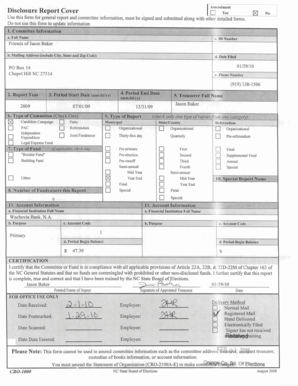 North Carolina Disclosure Report Cover