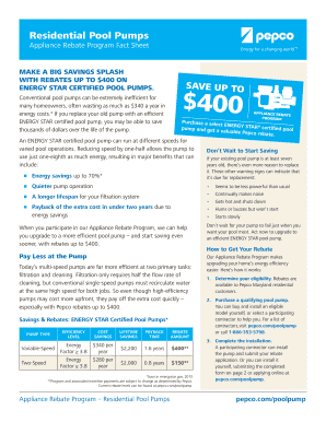 Pepco Maryland Residential Pool Pump Rebate Form