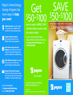 Pepco Clothes Washer Rebate Form