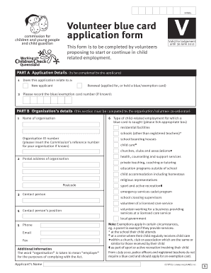 Volunteer Blue Card Application Form