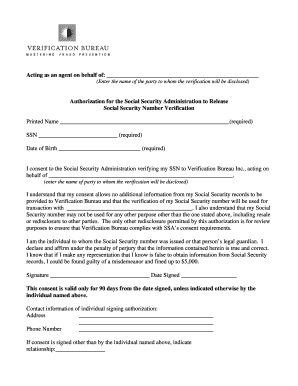 SSN Verification Authorization Form