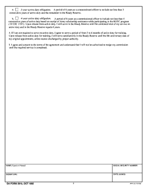 ROTC SUPPLEMENTAL SERVICE AGREEMENT FOR SPECIAL MEDICAL PROGRAM PARTICIPANTS. DA FORM 591b, OCT 1985 - apd army