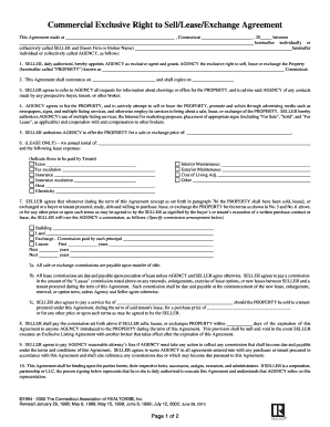 Commercial Exclusive Right to Sell Lease Exchange Agreement
