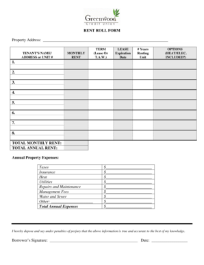 Rent Roll Form