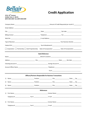 Credit Application Form