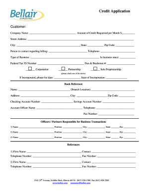 Credit Application and Shipping Contract