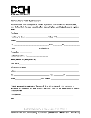 DCH Patient Portal Proxy Registration Form