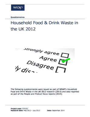 Household Food and Drink Waste Questionnaire