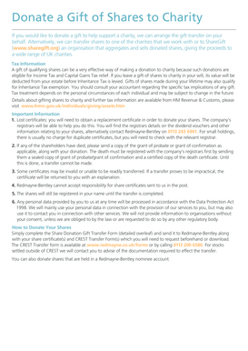 UK Share Donation Gift Transfer Form