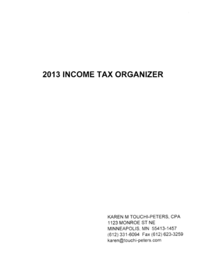 2013 Income Tax Organizer