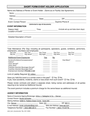 Event Holder Application Form