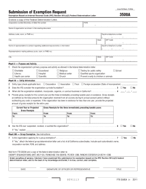 California Form FTB 3500A