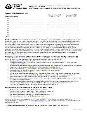 Missouri Youth Employment Poster