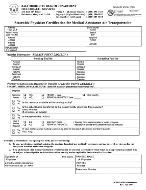 Maryland Medical Assistance Air Transportation Certification