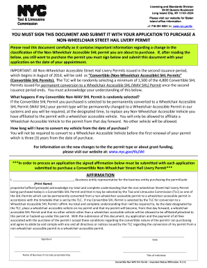 Convertible Non-Wheelchair SHL Permit Affirmation
