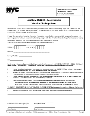 NYC Benchmark Violation Challenge Form