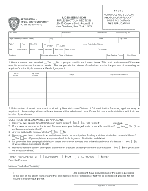 New York Rifle Shotgun Permit Application