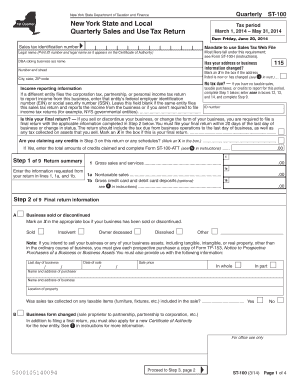 New York State Quarterly Sales and Use Tax Return