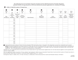 Worker Protection Standard Pesticide Recordkeeping Form