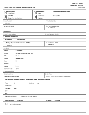 Application for Federal Assistance SF-424