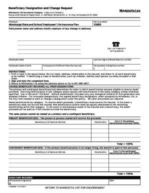 Beneficiary Designation and Change Request