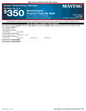 Maytag Laundry Pair Rebate Form