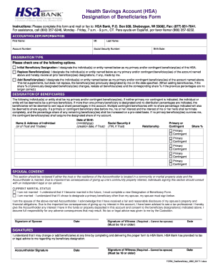Health Savings Account Beneficiary Designation Form