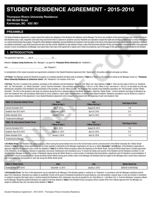 Student Residence Agreement