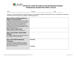 Arkansas Professional Growth Plan Form B
