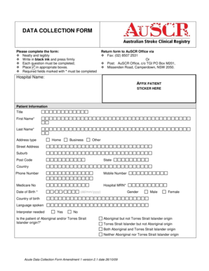 Acute Data Collection Form