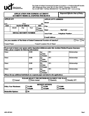 Application for Express Accident Medical Expense Insurance