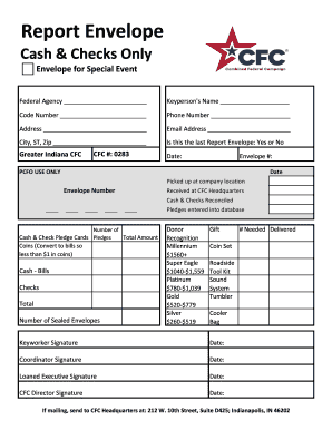 Report Envelope for Special Event