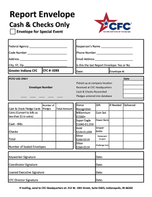 Report Envelope for Special Event
