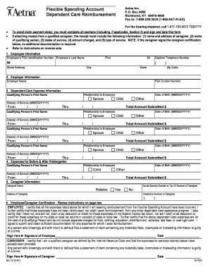 Aetna Dependent Care Reimbursement Form