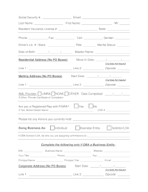 KAFL Insurance Resources Licensing Questionnaire