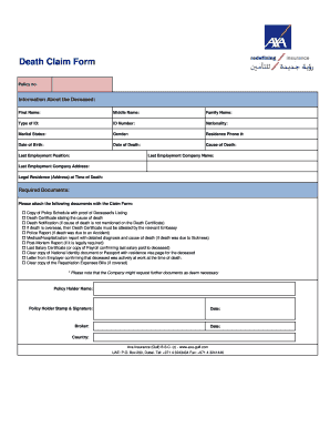 Death Claim Form