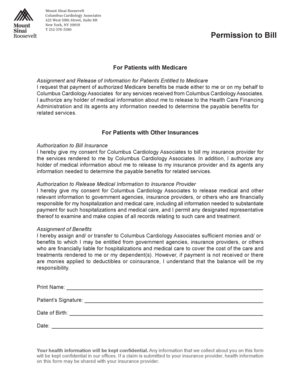 Permission to Bill and Release Medical Information