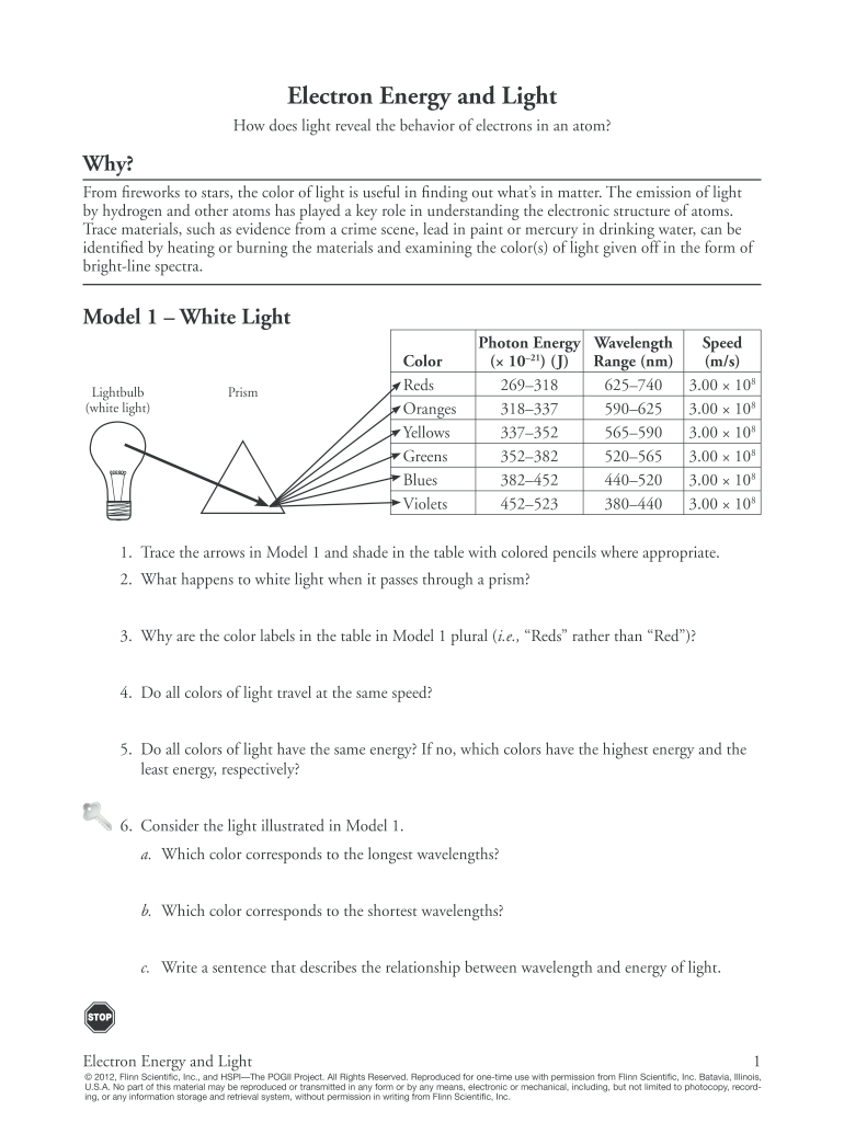 Pogil Ish Light Waves Answer Key Fill Online Printable Fillable