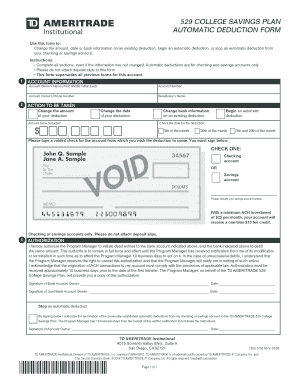 529 College Savings Plan Automatic Deduction Form